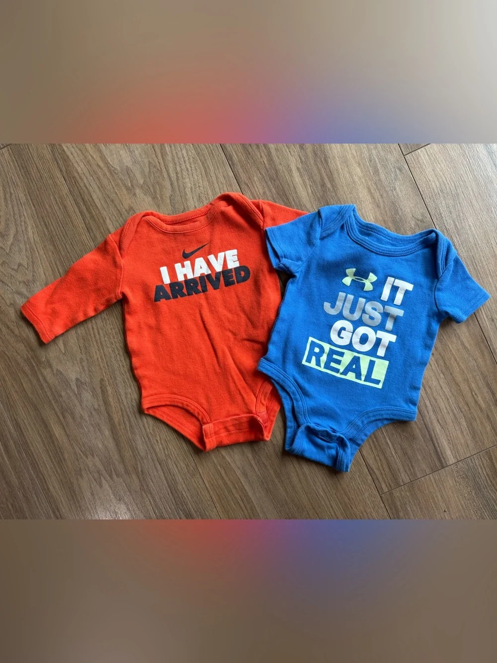 Nike Kids Orange & Blue Under Armour One-Piece Bodysuits
